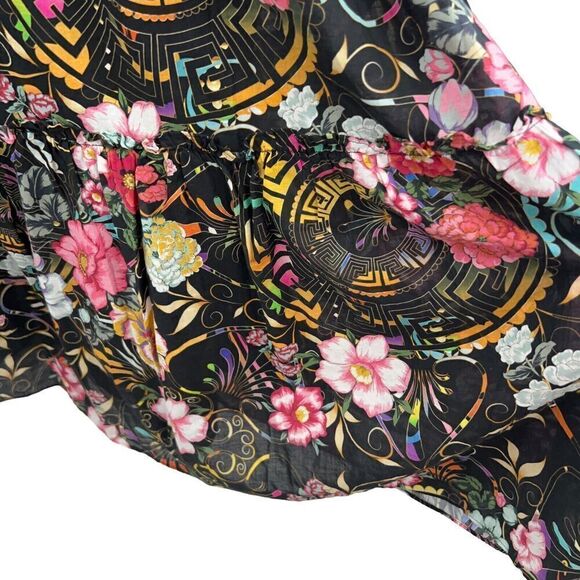 Johnny Was Floral Midi Dress - Black and Multicolor - Picture 5 of 14